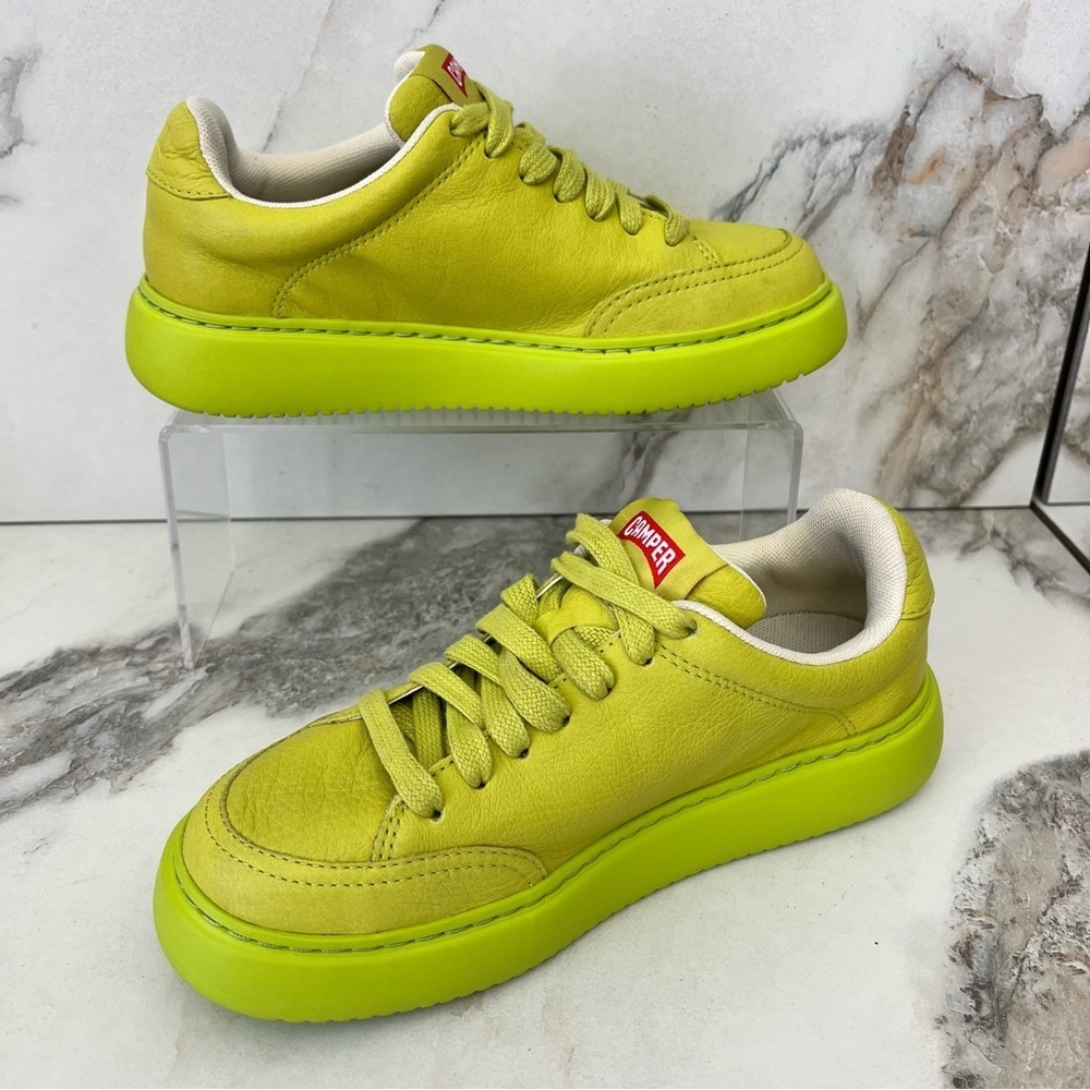 CAMPER Runner K21 Platform Sneakers in Green Leather Size 5 NEW - Picture 5 of 16